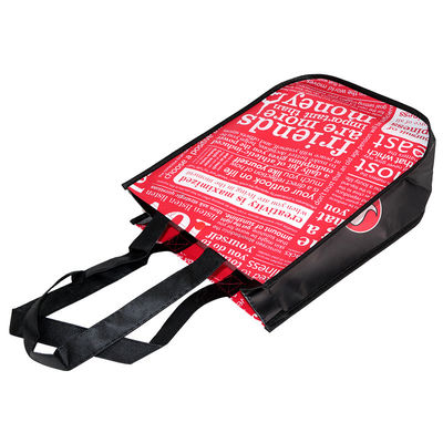 Red Laminated PP Handle Promotional Non Woven Packaging Bags