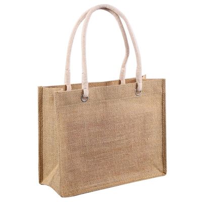 Silk Screen Jute Tote Bag