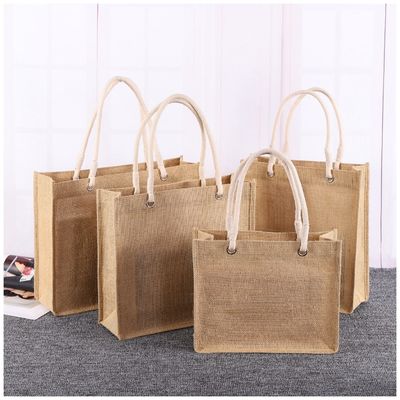 Silk Screen Jute Tote Bag