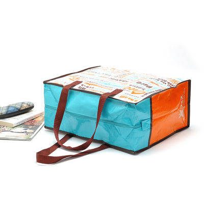 Promotional Shopping Laminated Zipper Pp Woven Bag