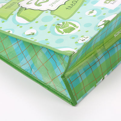 Promotional Waterproof Recycled Laminated Green PP Woven Bag