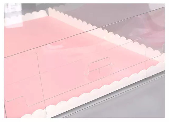 White Pink Paperboard Insert Clear PET Transparent Packaging Box