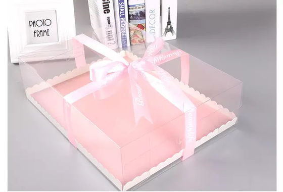 White Pink Paperboard Insert Clear PET Transparent Packaging Box