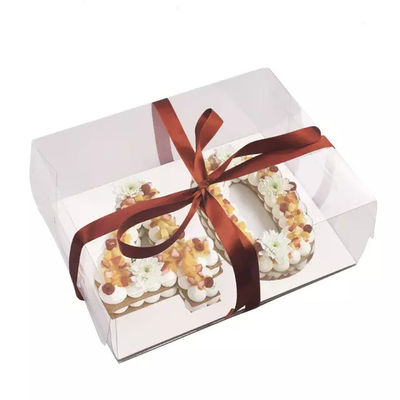White Pink Paperboard Insert Clear PET Transparent Packaging Box