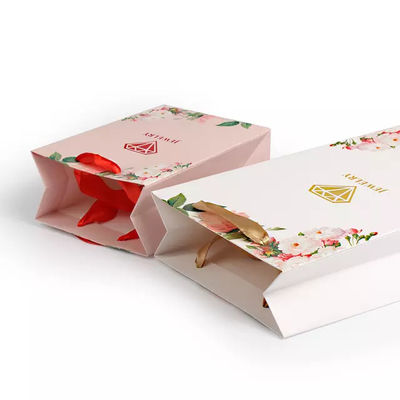 Custom Printed Ribbon Handle Craft Gift Jewelry Paper Bag