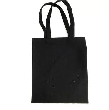 15KG Carry 12oz Black Reusable Grocery Cotton Tote Bags