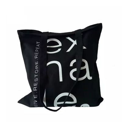 Black 12oz Organic Cotton Tote Bags 15KG Carry Ability