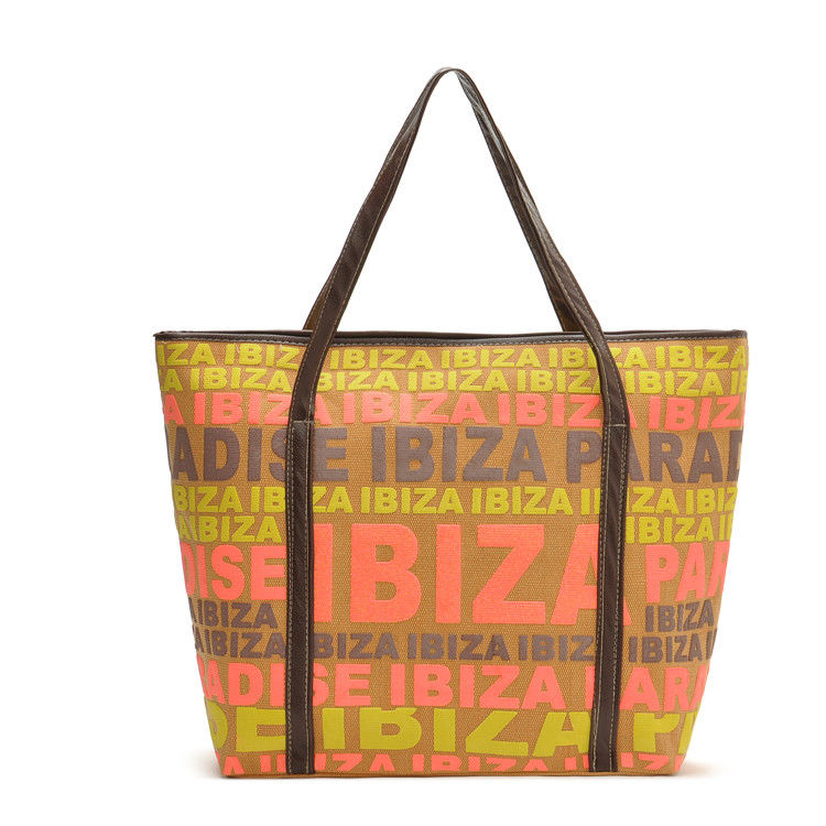 Leather Strap Promotional Logo Canvas Cotton Tote Bags