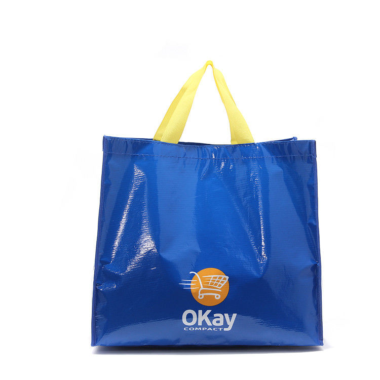 Blue 120GSM Laminated Shopping Non Woven Packaging Bags